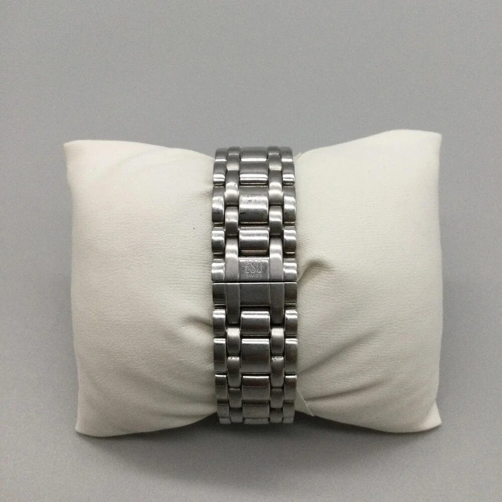 ESQ By Movado Womens Watch 23mm Tank White Dial Stainless New Battery 6